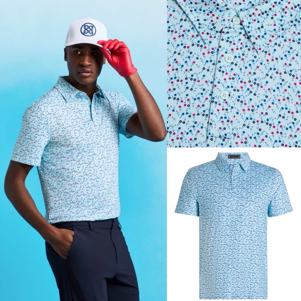G/FORE MEN’S AYE POPPY TECH JERSEY POLO SIZE LARGE NWT - Picture 2 of 5